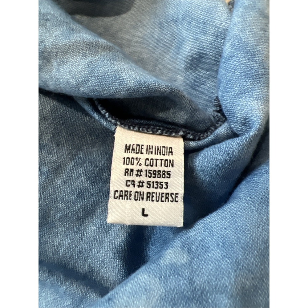Dylan Jolie Embroidered Chambray Top Size Large Blue Boho Western Festival - Picture 6 of 8